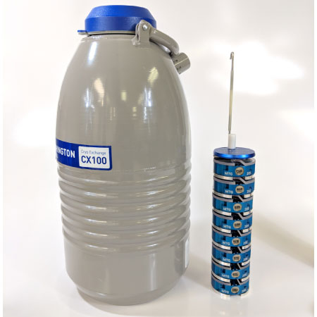 Worthington CX100 Dry Shipper With Cryo Em Loaded Storage Cane